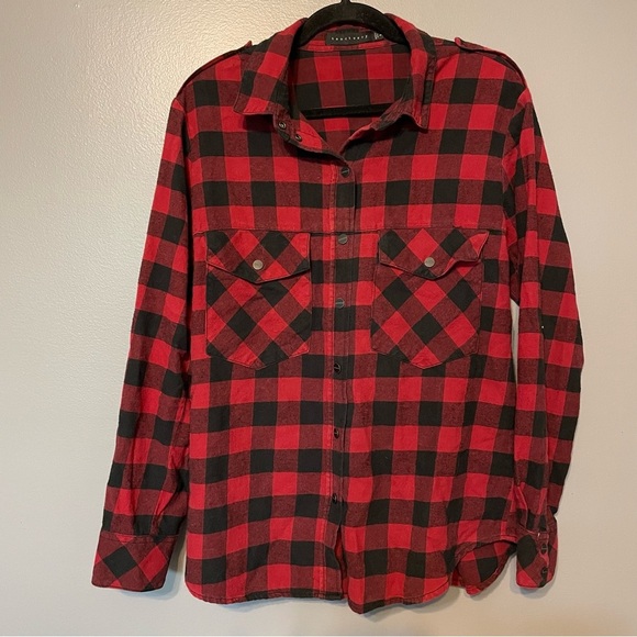 Sanctuary Other - Sanctuary @ Anthropologie Buffalo Check Flannel Snap Up Roll Sleeve Plaid Shirt